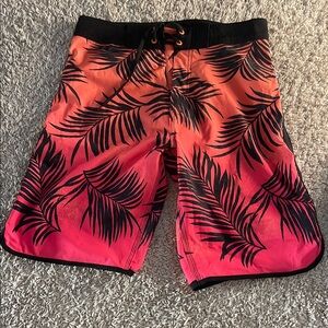 Burnside Tropical Palm Print Men's Shorts 30